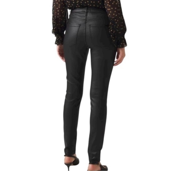 White House black market black coated high rise skinny jeans - Picture 3 of 9